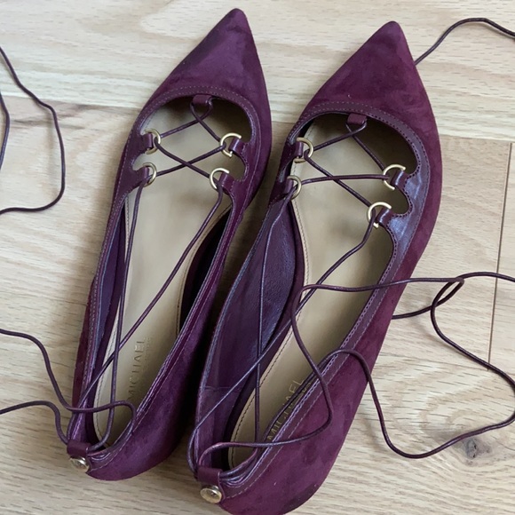 Michael Kors Tabby Flat Suede Plum Shoes - Size 7.5 (38) NWT - Picture 3 of 8